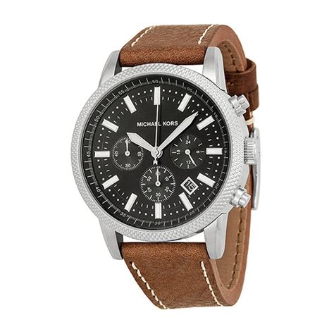 michael kors brown leather watch band mk 8309|Michael Kors Michael Kors Straps AMK8309 MK8309 Hutton Strap.